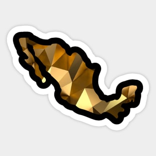 Mexico map metallic gold origami modern mexican style clothing Sticker